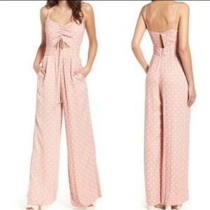 Wild Fable Light Pink Polka Dot Jumpsuit